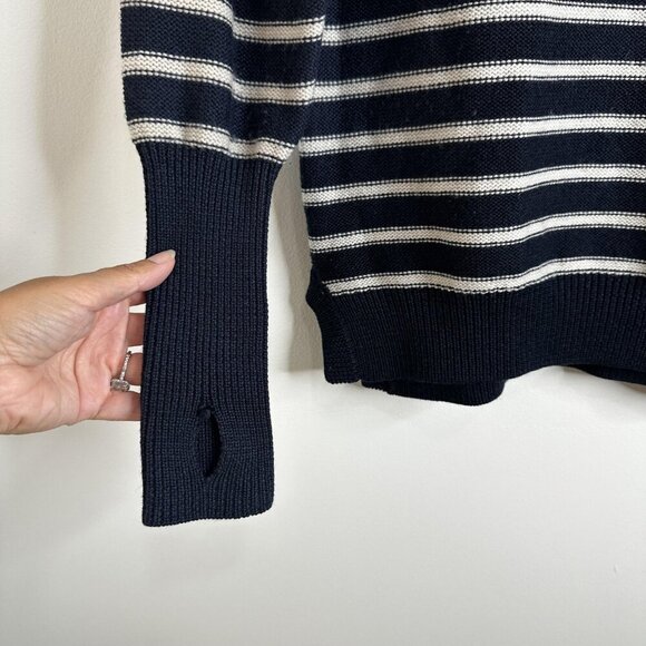Rebecca Taylor Sweater Sz S Merino Wool Stripe Nautical Pullover Anchor Knit - Picture 4 of 12